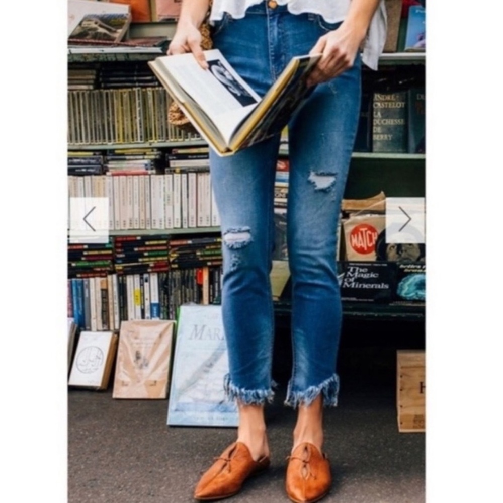 Free People Great Heights Frayed Skinny Jeans